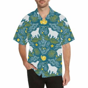 Polar Bear Pattern Mens All Over Print Hawaiian Shirt  - Thelegend59