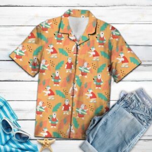 Polar Bear Summer Beach Orange Nice Design Hawaiian Shirt For Men Women  - Thelegend59