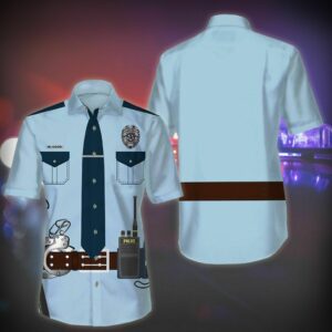 Police Officer Hawaiian Shirt Button Up Hawaiian Shirts  - Thelegend59