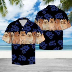 Pomeranian Blue Awesome Design Hawaiian Shirt For Men Women  - Thelegend59