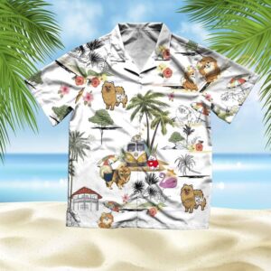 Pomeranian Hawaiian Shirt Hawaii Beach Retro  - Thelegend59