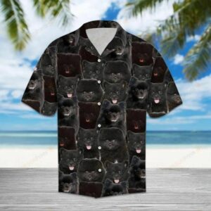 Pomerian Black Unique Design Hawaiian Shirt For Men Women  - Thelegend59