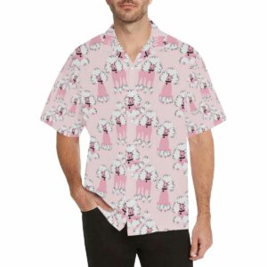 Poodle Pattern Mens All Over Print Hawaiian Shirt  - Thelegend59