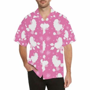 Poodle Pink Theme Pattern Mens All Over Print Hawaiian Shirt  - Thelegend59