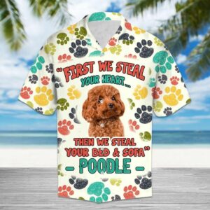 Poodle Steal Your Heart Multicolor Amazing Design Hawaiian Shirt For Men Women  - Thelegend59