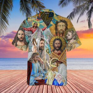 Portrait Of Jesus Stained Glass Hawaiian Shirt For Men Women  - Thelegend59