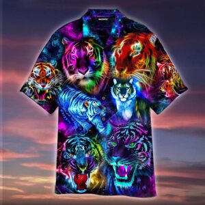 Powerful Galaxy Tiger Hawaiian Shirt For Men Women  - Thelegend59