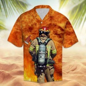 Proud Firefighter On Fire Hawaiian Aloha Hawaiian Shirtss  - Thelegend59