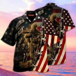 Proud Memoriehawaiian Shirts Eteran Land Of The Free Hawaiian Aloha Hawaiian Shirts  - Thelegend59