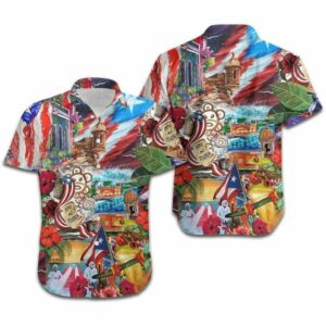 Puerto Rico Aesthetic Hawaiian Shirt - Summer Hawaiian Shirts - Beach Hawaiian Shirts  - Thelegend59