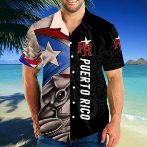 Puerto Rico Caribbean Frog Black Unique Design Hawaiian Shirt For Men Women  - Thelegend59