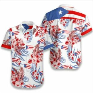 Puerto Rico Flag Tropical Hawaiian Shirt  - Thelegend59