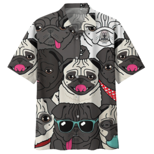 Pug Gray Amazing Design Unisex Hawaiian Shirt  - Thelegend59