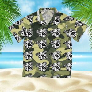 Pug Camo Animal  Green High Quality Unisex Hawaiian Shirt  - Thelegend59