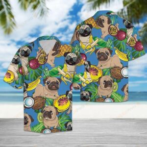 Pug Love Fruit Multicolor Unique Design Hawaiian Shirt For Men Women  - Thelegend59
