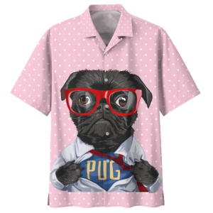 Pug Pink High Quality Unisex Hawaiian Shirt  - Thelegend59