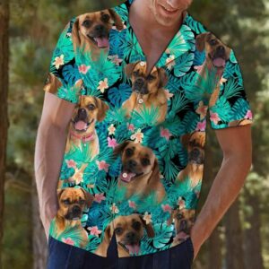 Puggle Tropical Green Unique Design Hawaiian Shirt For Men Women  - Thelegend59