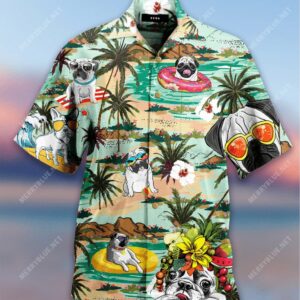 Pugs Love Summer So Much Hawaiian Shirt  - Thelegend59
