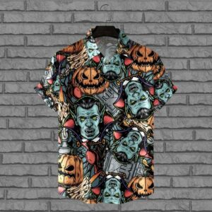 Pumpkin Vampire Hawaiian Shirt For Men Women  - Thelegend59
