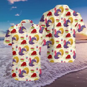 Purple Turkey On Thanksgiving Hawaiian Aloha Hawaiian Shirtss  - Thelegend59