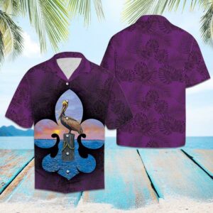 Purple Vintage Hawaiian Shirt For Men Women  - Thelegend59