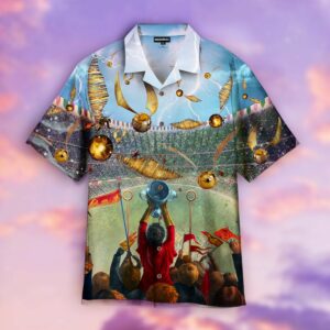 Quidditch Game Golden Snitch Hawaiian Shirt For Men Women  - Thelegend59