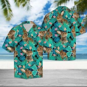 Rabbit Tropical Hawaiian Shirt For Men Women  - Thelegend59