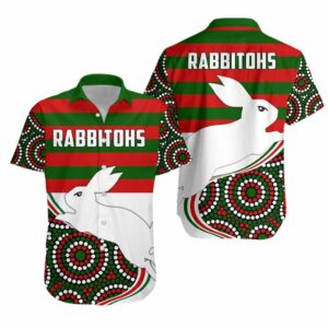 Rabbitohs Indigenous Rugby Hawaiian Shirt Rabbit Jumping Th5  - Thelegend59