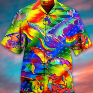 Rainbow Flag Lgbt Pride Dragon Lover Hawaiian Aloha Hawaiian Shirtss  - Thelegend59
