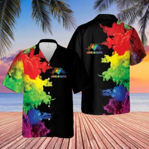Rainbow Love Is Love Lgbt Hawaiian Shirt For Men Women  - Thelegend59