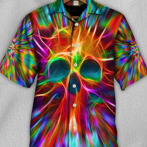Rainbow Radiant Skull Hawaiian Shirt - For Men And Women - Kids  - Thelegend59