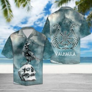 Raven Viking Blue Unique Design Hawaiian Shirt For Men Women  - Thelegend59