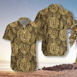Realistic Seamless Bitcoin Hawaiian Shirt For Men Women  - Thelegend59