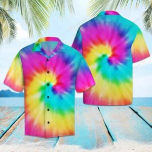 Realistic Spiral Tie Dye Multicolor Unique Design Hawaiian Shirt For Men Women  - Thelegend59