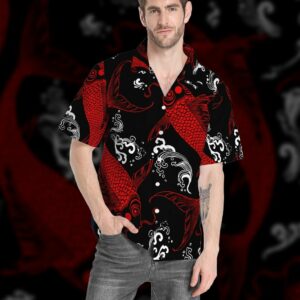 Red Koi Fish Hawaiian Shirt For Men Women  - Thelegend59