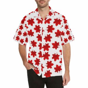 Red Maple Leaves Pattern Mens All Over Print Hawaiian Shirt  - Thelegend59