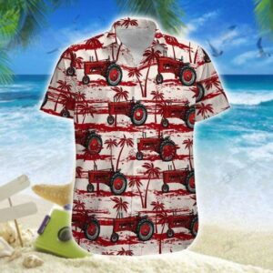 Red Tractor Hawaiian Shirt For Men Women  - Thelegend59