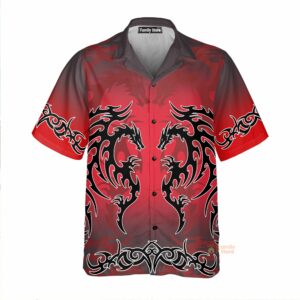 Red Tribal Dragon Hawaiian Shirt - For Men And Women - Kids  - Thelegend59