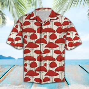 Red White Mushrooms Hawaiian Shirt For Men Women  - Thelegend59