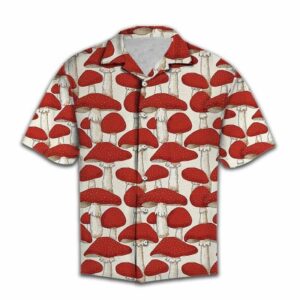 Red White Mushrooms Red Amazing Design Hawaiian Shirt For Men Women  - Thelegend59