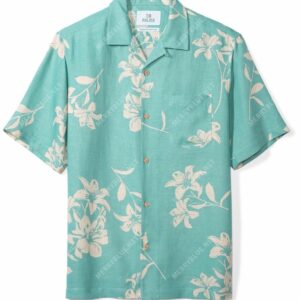 Relaxed-Fit Silk Linen Tropical Hawaiian Shirt  - Thelegend59