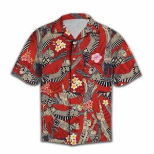 Retro Cat Party Tropical Hawaiian Aloha Hawaiian Shirtss  - Thelegend59