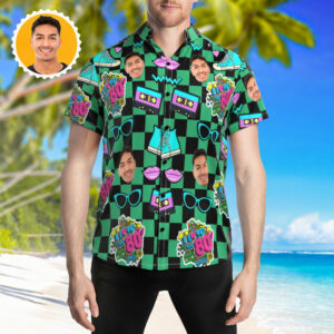 Retro Hawaiian Shirt 80'S Music Party Hawaiian Shirt With Your Face  - Thelegend59
