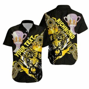 Richmond Premier Hawaiian Shirt Power Tigers Indigenous  - Thelegend59