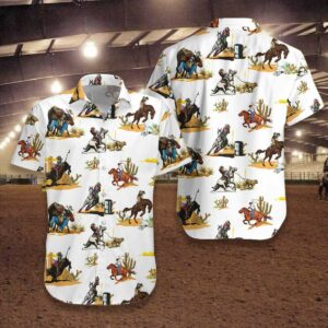 Rodeo Seamless Pattern Hawaiian Shirt For Men Women  - Thelegend59