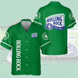 Rolling Rock All Over Print 3D Hawaiian Shirt  - Thelegend59