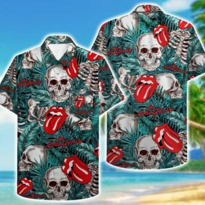 Rolling Skull Hawaiian Graphic Print Short Sleeve  - Thelegend59