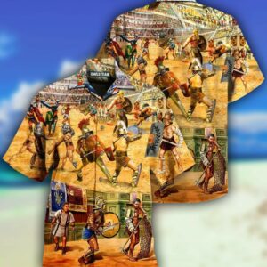 Rome Be A Warrior Not A Worrier Full Printing Hawaiian Shirt  - Thelegend59