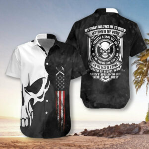 Roofer Proud Skull Hawaiian Shirt For Men Women  - Thelegend59