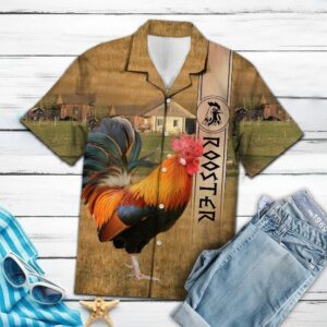 Rooster Beauty Tan Unique Design Hawaiian Shirt For Men Women  - Thelegend59